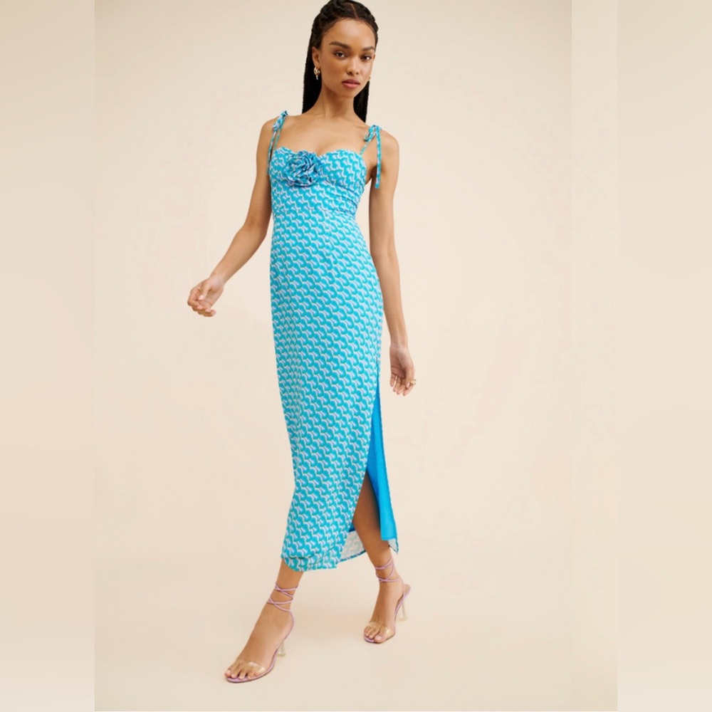 Blue Patterned Women's Dress